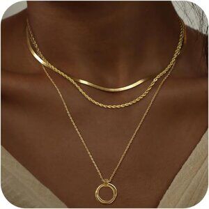 Christmas gift gold Style 11 plated layered necklaces women dainty choker set
